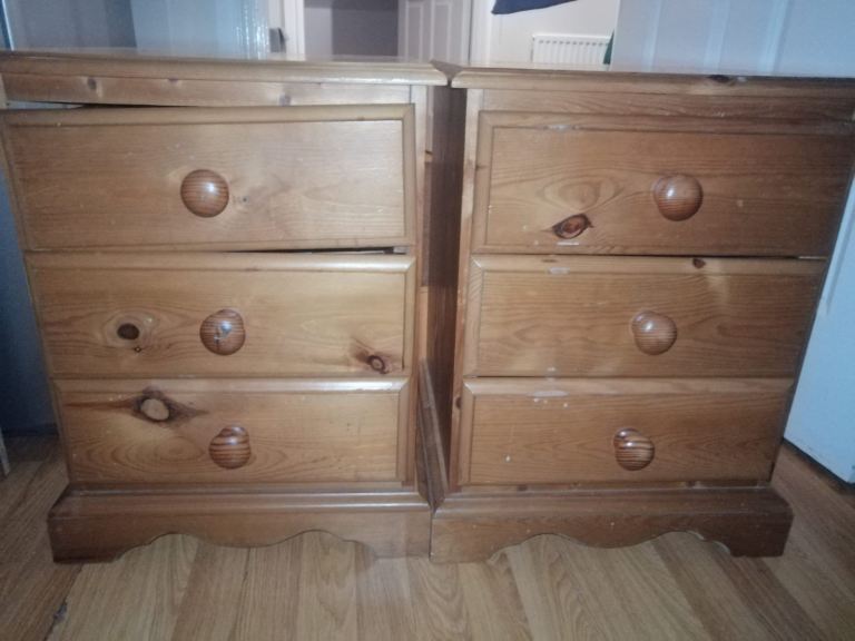 Pine bedside cabinets 