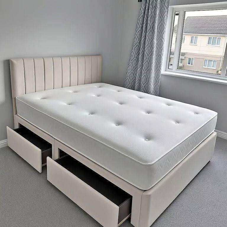 🚛6ft Super King Size DIVAN Bed With Headboard & Mattress BRANDNEW Cash On Delivery OrderNow MustGo