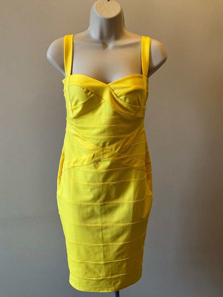 Women’s Size 12 / Medium Yellow Bodycon CBR Dress New Unworn 