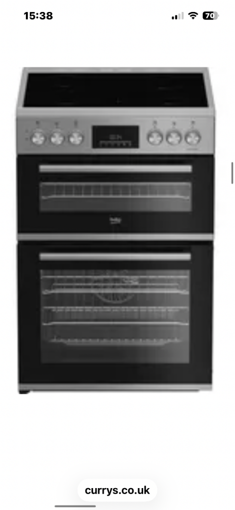 Beko Freestanding Electric Double Oven Cooker – Silver