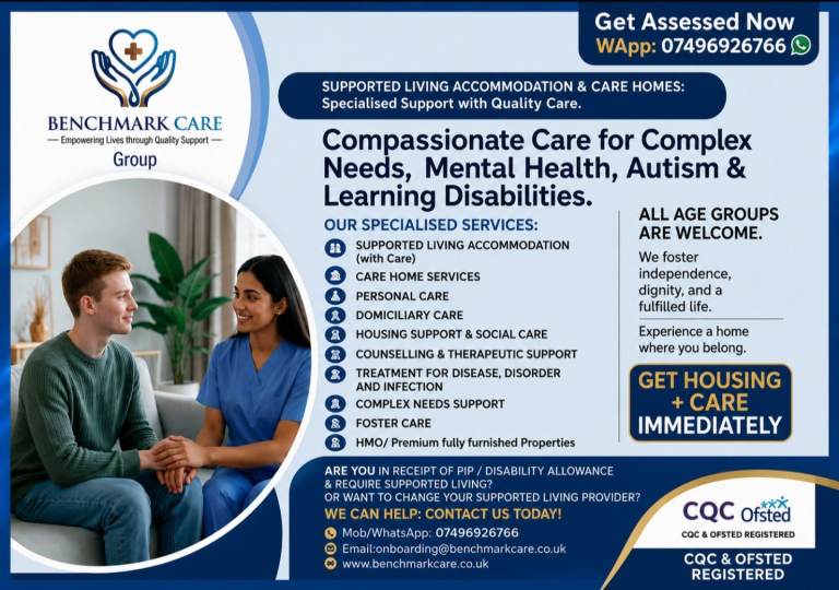 SUPPORTED LIVING ACCOMMODATION, FOSTERING & CARE SERVICES CQC REGISTERED CARE PROVIDER