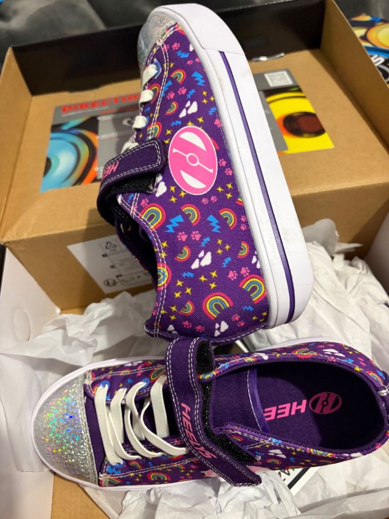 Brand New Heelys Roller Shoes - Purple Rainbow Design, Size 1, £30.00 ...