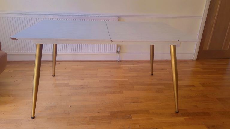 Dining Table 6-8 Seater Extendable Faux Marble