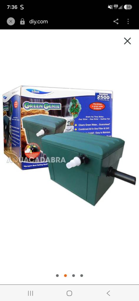 Lotus Green Genie 2500 Pond Filter with UV Light and Piping