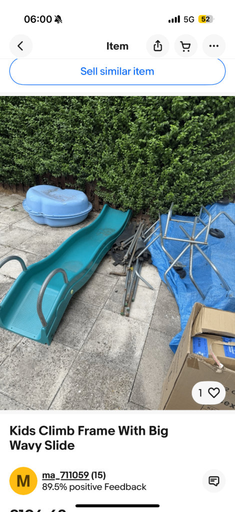 Kids large £75outdoor climb frame and big wavy slide bargain £50