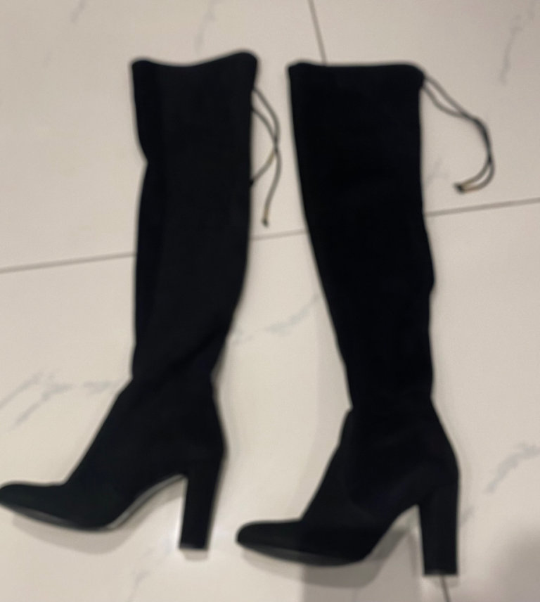 Dune Black Suede Boots . Marked Size 40