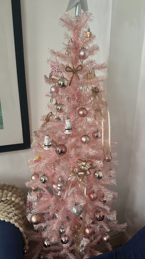 Pink Christmas Tree with Decorations