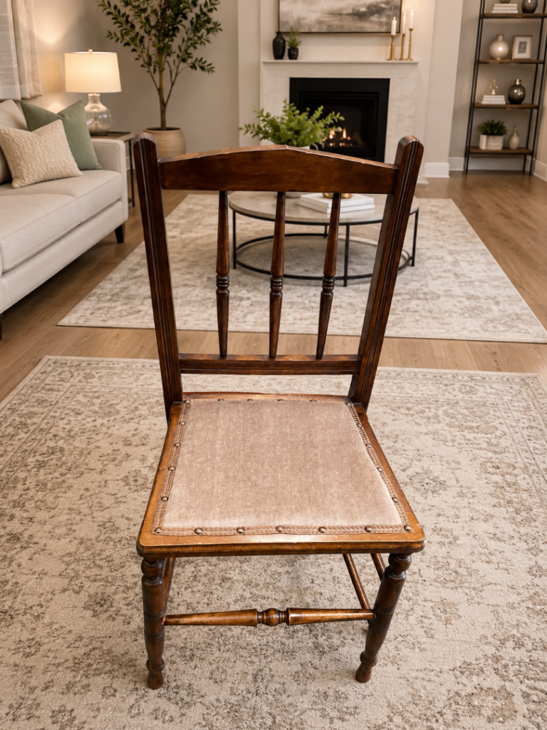 Country, bedroom mahogany chair.