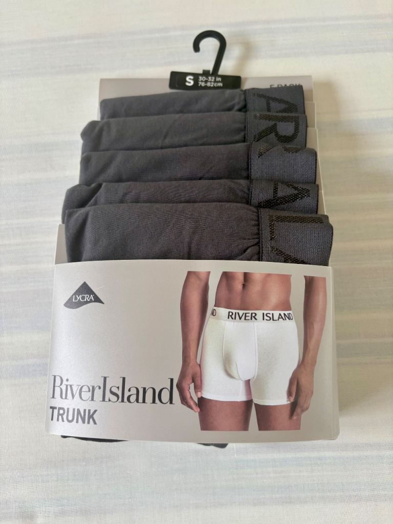 Brand New River Island Men’s Grey Trunks - Size Small