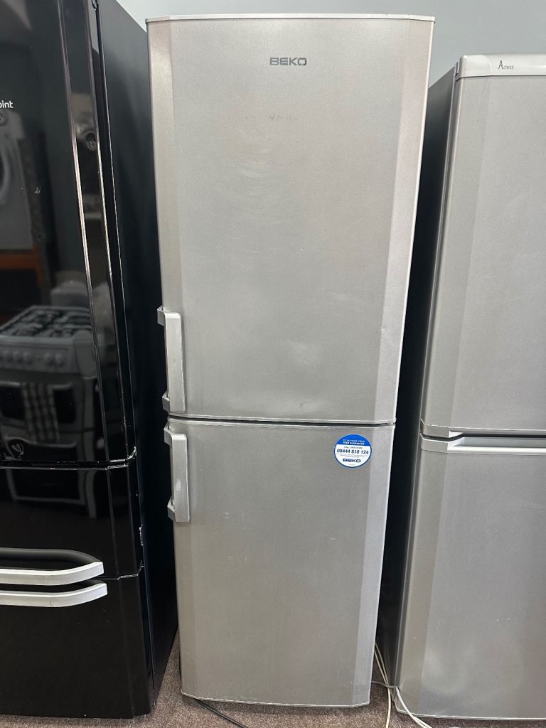image for BEKO tall silver good condition frost free fridge freezer 