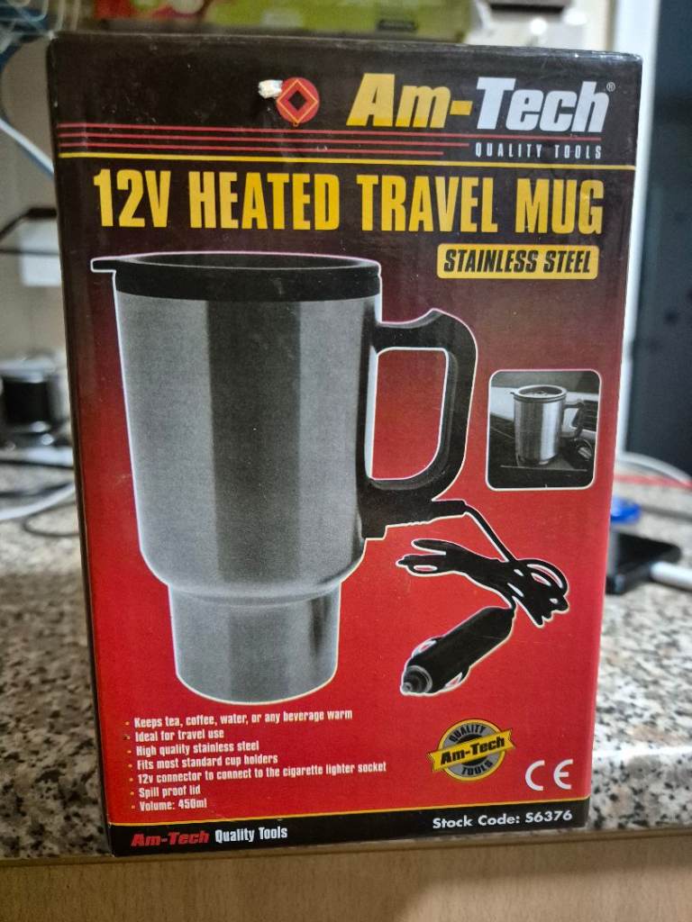 Heated travel mug for cars and motorcycles