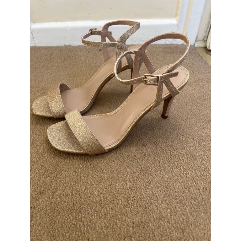 Glitter heel sandals