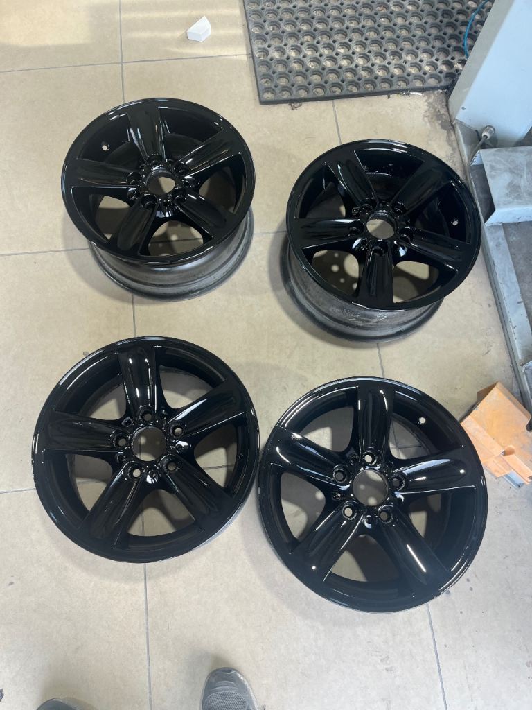 Ideal winter wheels Set of 4 genuine BMW 16” alloys, freshly professionally refurb in gloss black