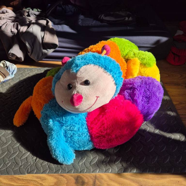 Large Colourful Caterpillar Floor Cushion / Soft Toy – Excellent Condition