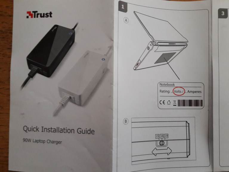 Trust adjustable laptop power supply 15/16/19V 9 connectors