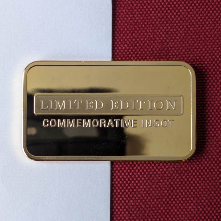 ♥NEW♥ 24 carat GOLD plated ingot - Great Fire of London commemorative coin token