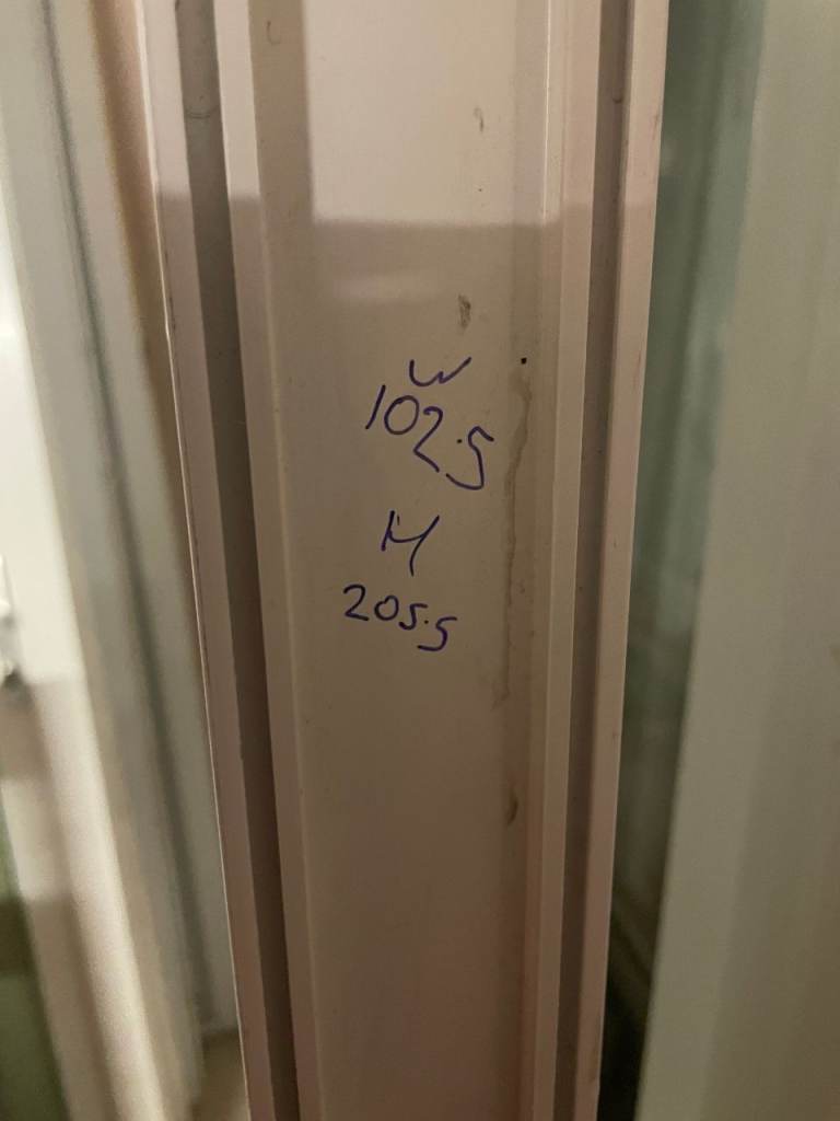 UPVC DOOR 205.5 x 102.5 cm - UPVC DOUBLE GLAZED DOOR **VERY WIDE** - CLEAR GLASS (REF: DX196)