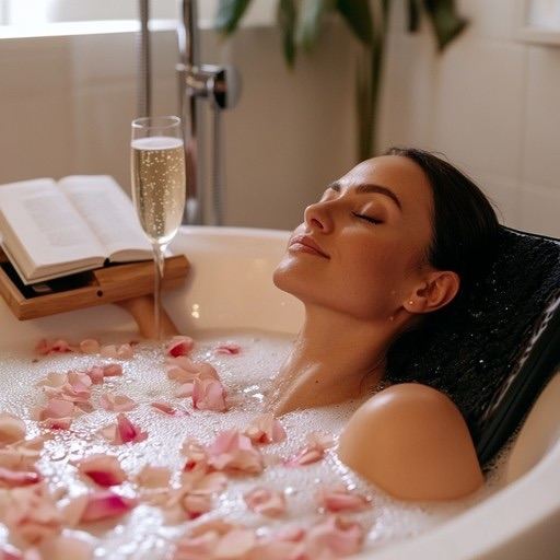 White Bathtub Relaxing mood Good Condition