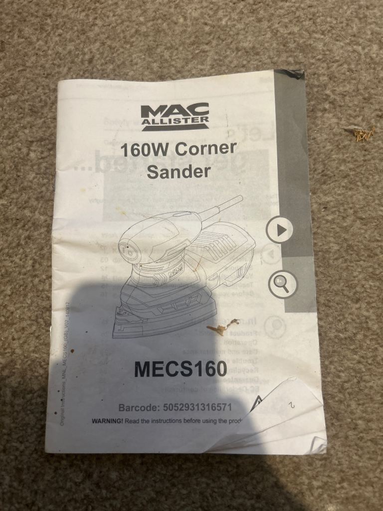 Mac Allister Corded Sander with Bag