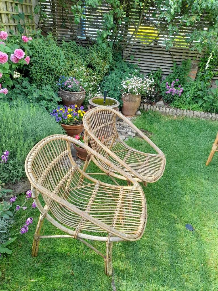 Pair of Vintage Wicker Chairs