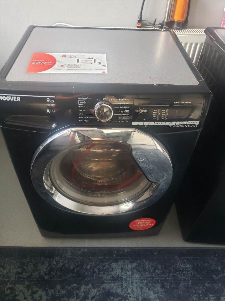Hoover Dynamic Next 9kg Washing Machine - Black, Good Condition