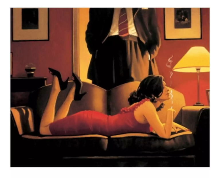 Jack Vettriano The Parlour of Temptation Framed Print 30x30cm Black Frame