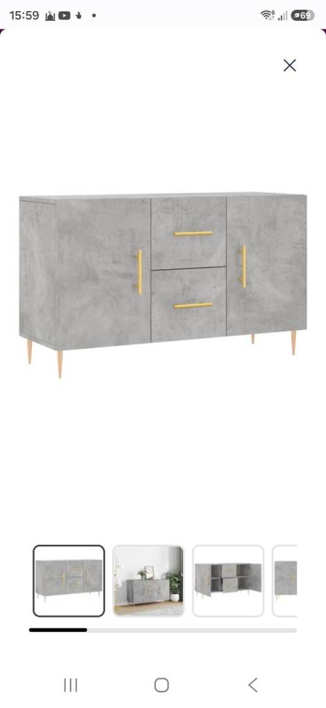vidaXL Sideboard Grey 100x36x60 cm Engineered Wood