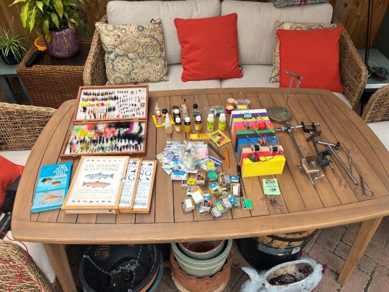 HUGE Fly Fishing & Tying Kit – Tools, Flies, Materials, Books