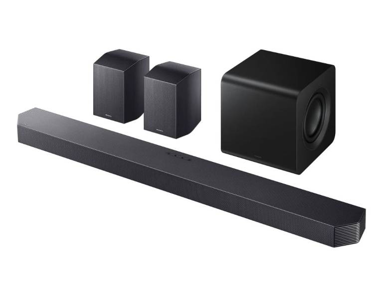 Samsung HW Q930F Dolby Atmos Soundbar with wireless Atmos rear speakers and wireless subwoofer