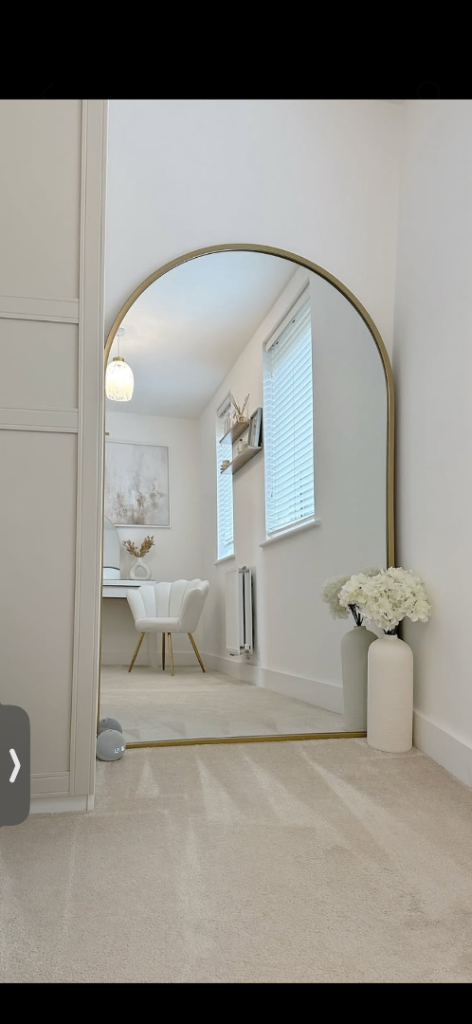 Large Gold Metal Arch Full Length Mirror – Almost New Condition