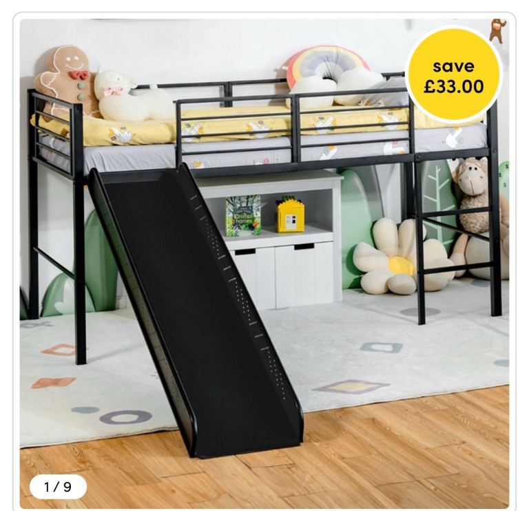 Kids loft bed with slide