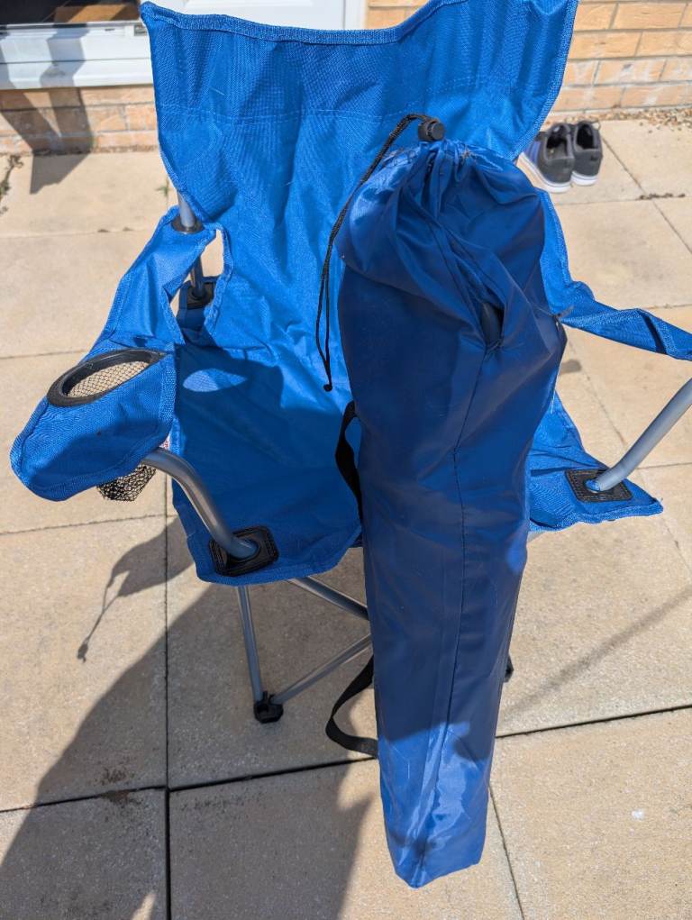 Blue Folding Camping Chair with Carry Bag