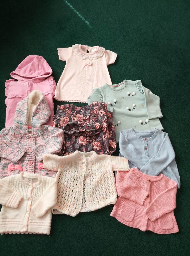Bundle of Baby Clothes - Pink, Blue, and Green,     NEW. 