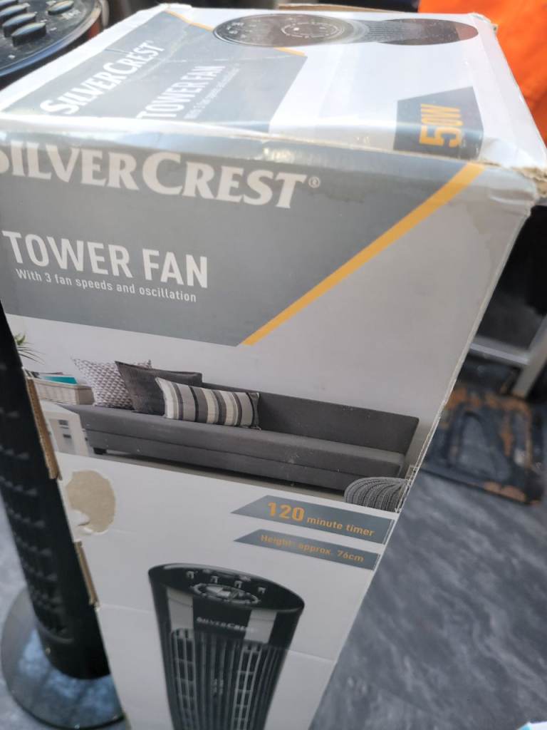 Silvercrest Tower Fan with 3 Speeds and Oscillation Function