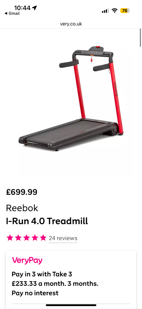 Reebok i-Run 4.0 Folding Treadmill — Compact, Quiet, Great Condition