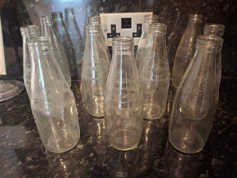 Collection of Vintage Milk Bottles - Unigate and Co Op