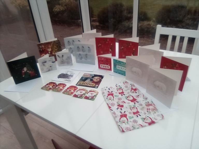 New Hallmark and other Christmas cards, tags, dvd&cd and new reindeer coasters.