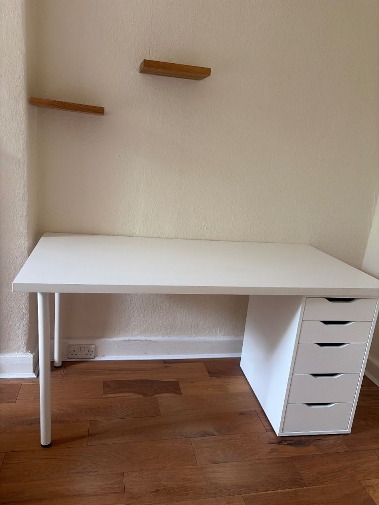 White Desk with Drawers