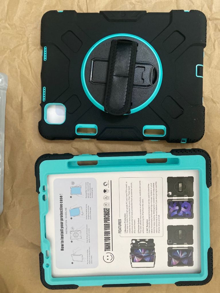 360 Rotation Hand Strap & Kickstand Silicon case For Apple IPad