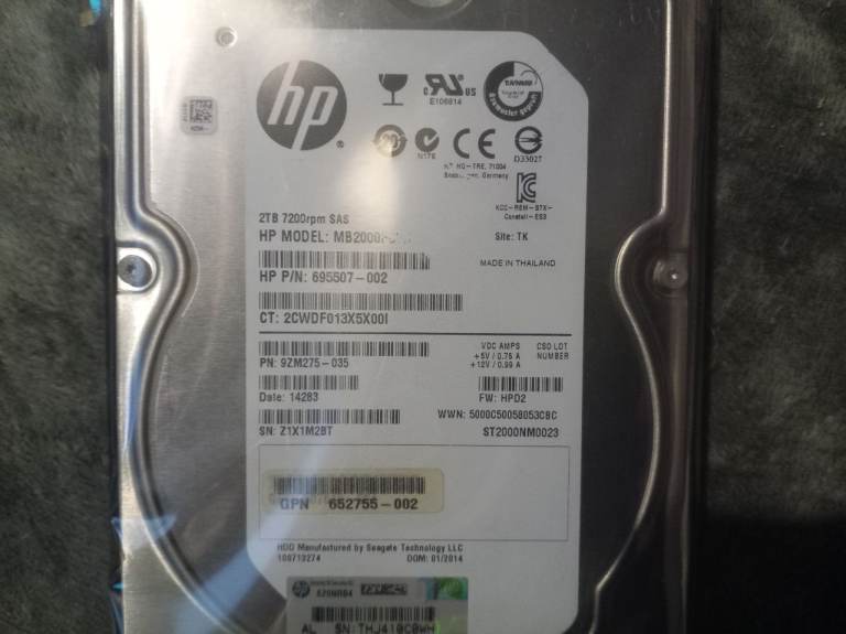 HP 2TB 7200rpm SAS Hard Drive MB2000 - As Good As New