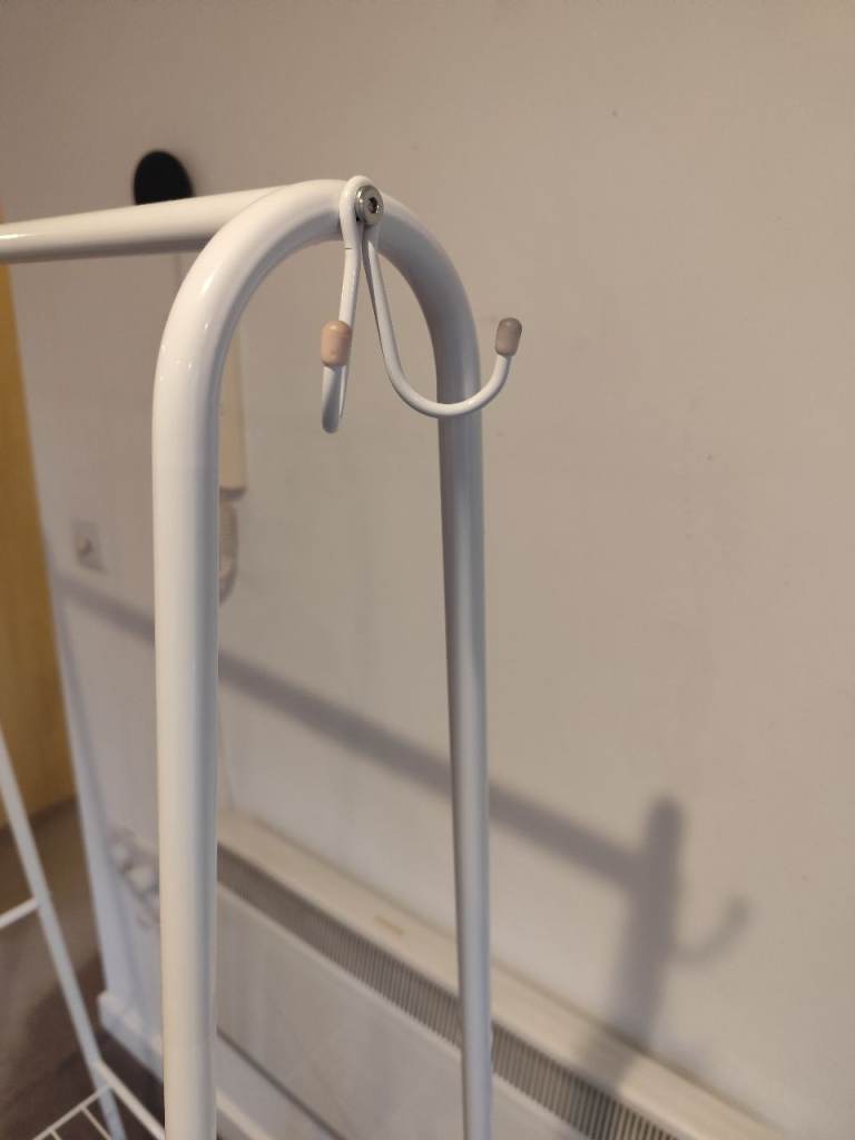 White Metal Clothes Rail with Shoe Rack - Good Condition, £20.00 for Sale