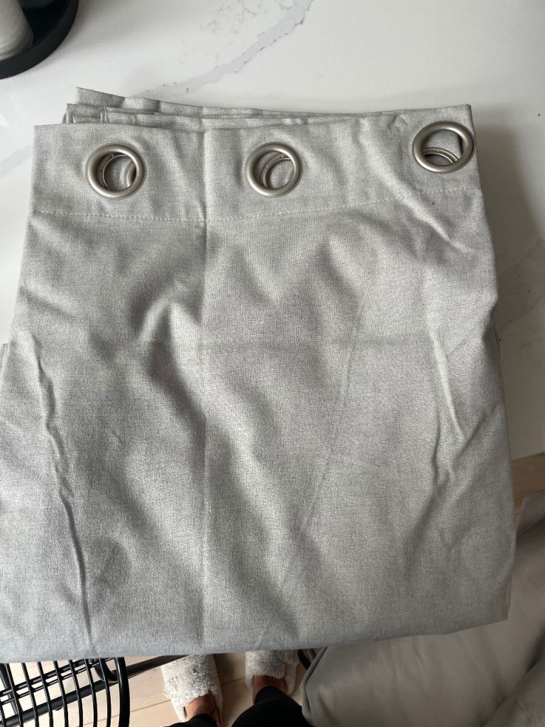 Grey Dunelm Eyelet Blackout Curtains 168x213