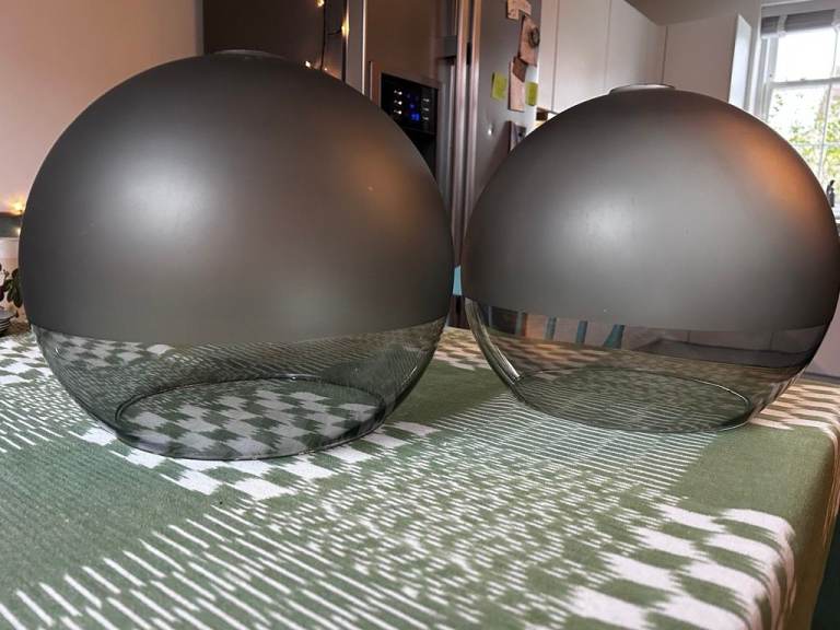 Pair Round Glass Ikea Lightshades