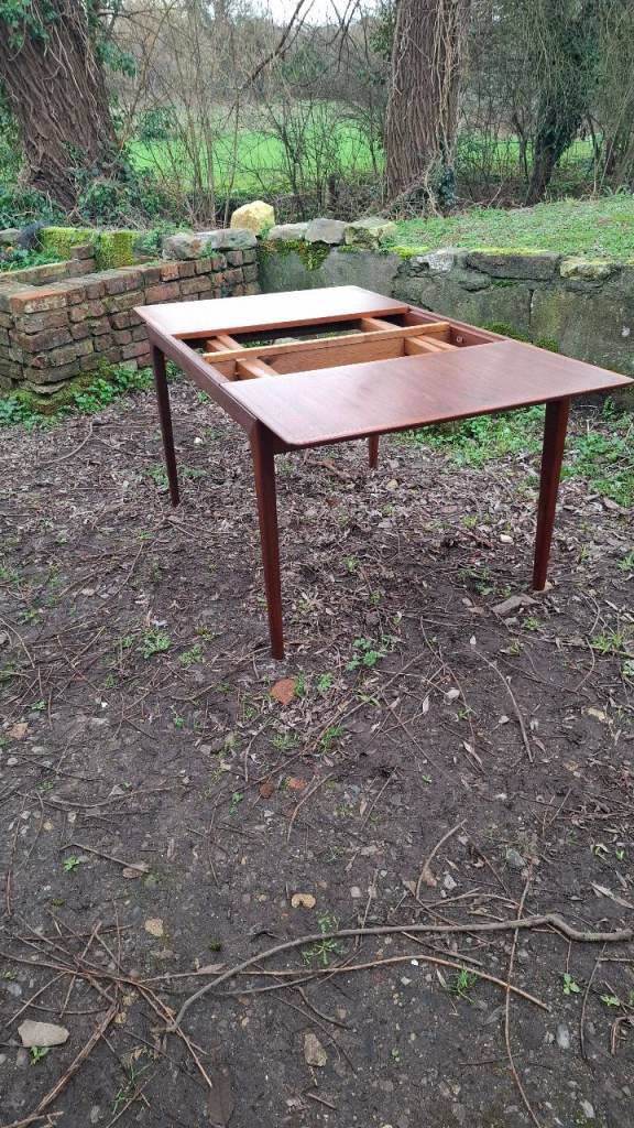 Johannes Andersen Danish Teak Extendable Dining Table 