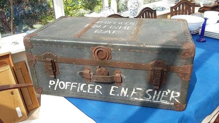 Rare WWll 1940s RAF Blue Trunk - original blue/grey paper lining ...