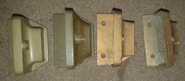4x Vintage Antique Traditional Gold Door Lock Latch Receiver Job Lot
