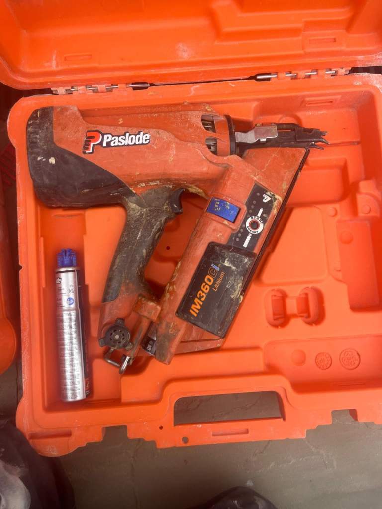 Pasadole IM360 1st fix Nail Gun – Good Condition, Orange Case