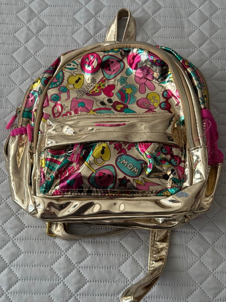 Smiggle Golden Glittering Shinning Stylish Girls Backpack