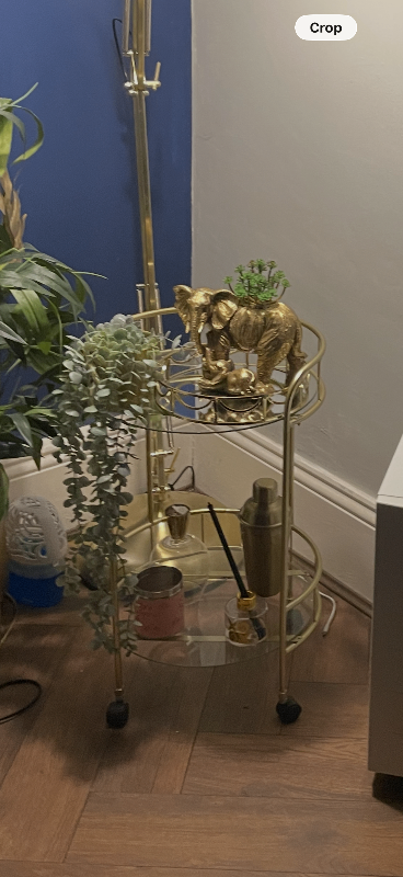 Gold glass side table 