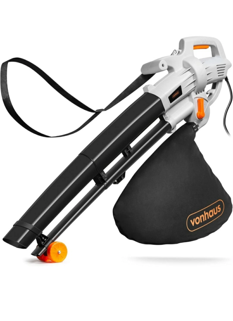 image for VonHaus Leaf Blower and Vacuum 3000W, Collect & Clear Gardens & Patios of Leaves